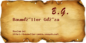 Baumüller Géza névjegykártya