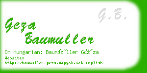 geza baumuller business card